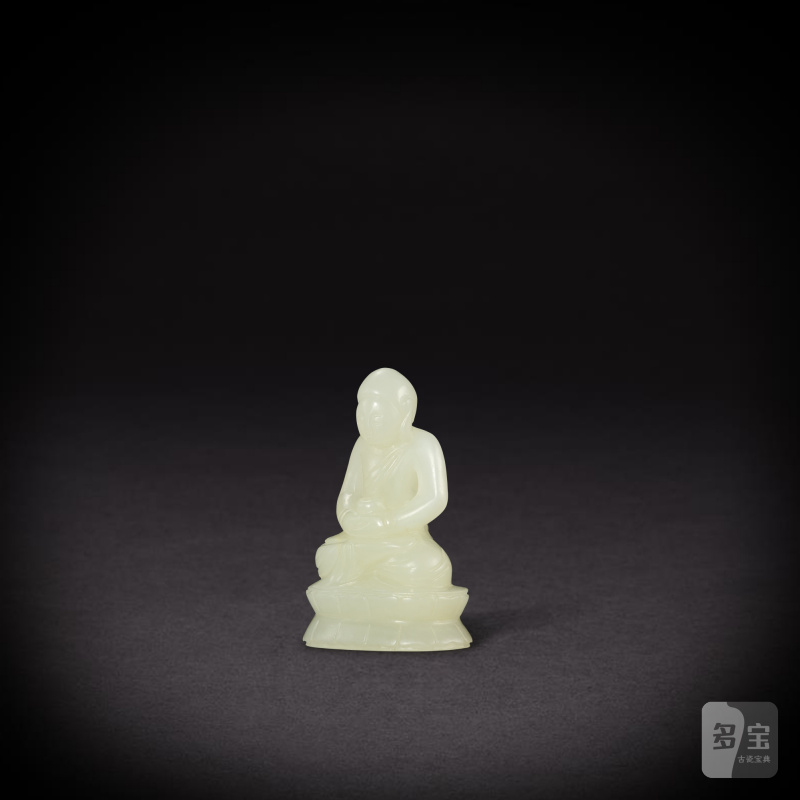 A white jade Buddha, Qing dynasty, 18th century | 清十八世紀 白玉佛像 - 图2